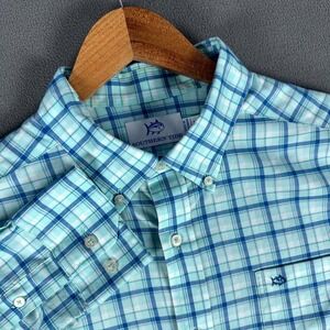 Southern Tide Shirt Mens Large Blue Green Palermo Skipjack Prep Nautical Office